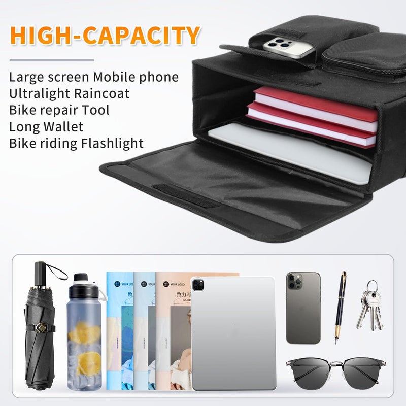 Jenlan Mobility Scooter Bag for Wheelchairs & Rollators - 13x5.9x10.2inch Storage Organizer Pouch with Laptop Pocket, Cup Holders | Waterproof Scooter Basket for Essentials, Phones, Accessories - Image 3